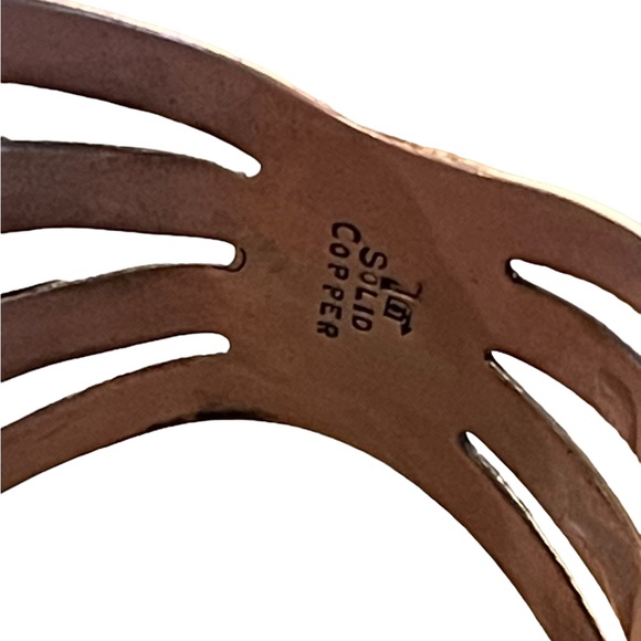 Vintage Bell Trading Post Native Southwestern Copper turquoise Bangle bracelet - Picture 5 of 7